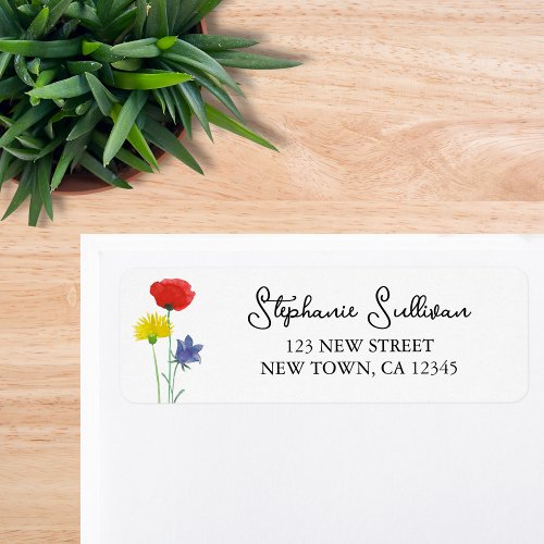 Colorful Floral Return Address Label