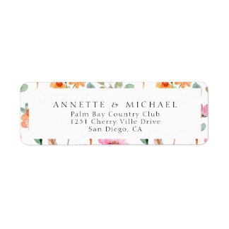 Colorful Floral Return Address Label