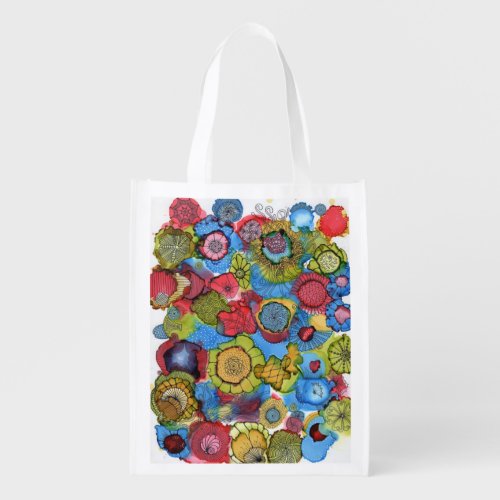 Colorful floral Reusable bag