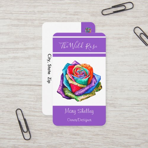 Colorful Floral Rose Floral Shop Designer Owner Business Card