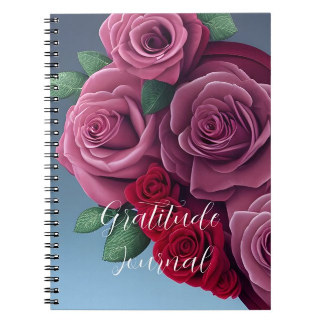 Colorful Floral Roses Heart Journal (Front)