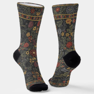 Colorful Floral Rug Pattern Socks