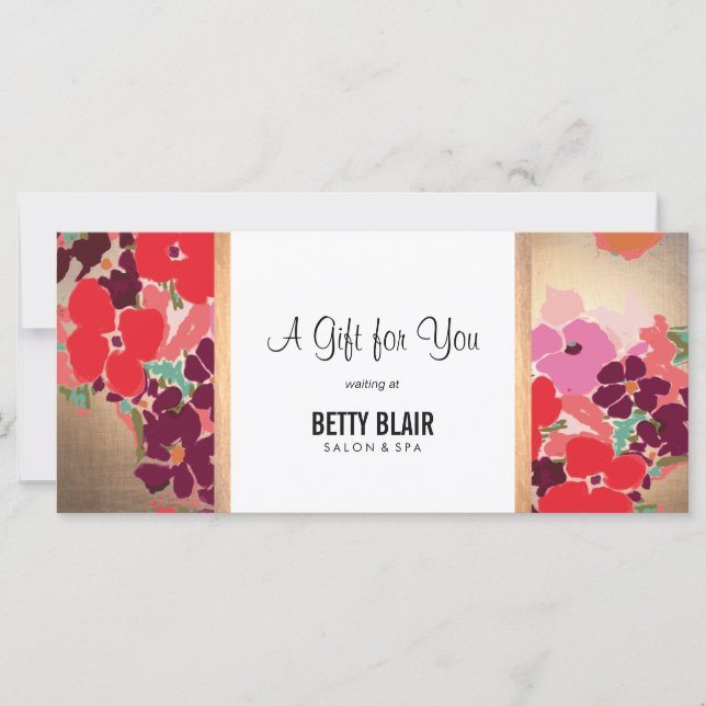 Colorful Floral Salon & Spa Gift Certificate (Front)