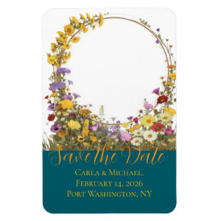 Colorful Floral Save the Date Magnet