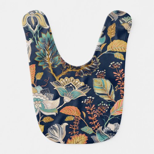 Colorful Floral Seamless Background Baby Bib