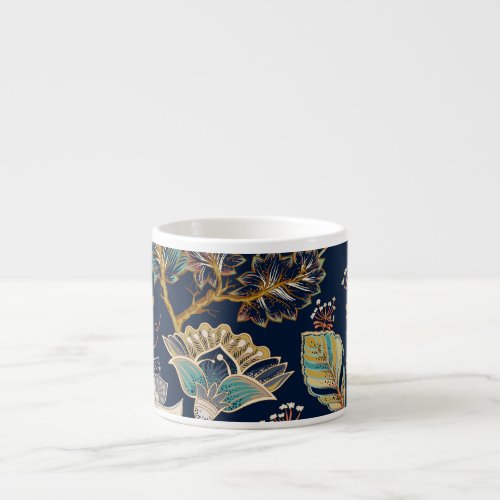 Colorful Floral Seamless Background Espresso Cup