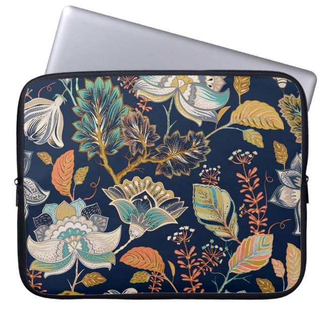 Colorful Floral: Seamless Background Laptop Sleeve (Front)