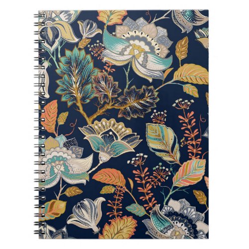 Colorful Floral Seamless Background Notebook