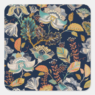 Colorful Floral: Seamless Background Square Sticker