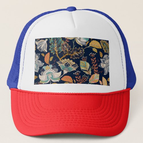 Colorful Floral Seamless Background Trucker Hat