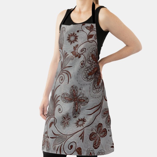 Colorful Floral Seamless Pattern Apron (Insitu)