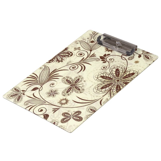 Colorful Floral Seamless Pattern Clipboard (Angled)