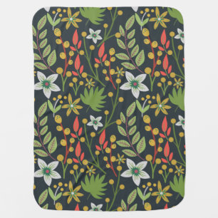 Colorful floral seamless pattern flowers and leave baby blanket