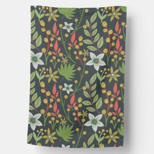 Colorful floral seamless pattern flowers and leave house flag