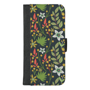 Colorful floral seamless pattern flowers and leave iPhone 8/7 plus wallet case