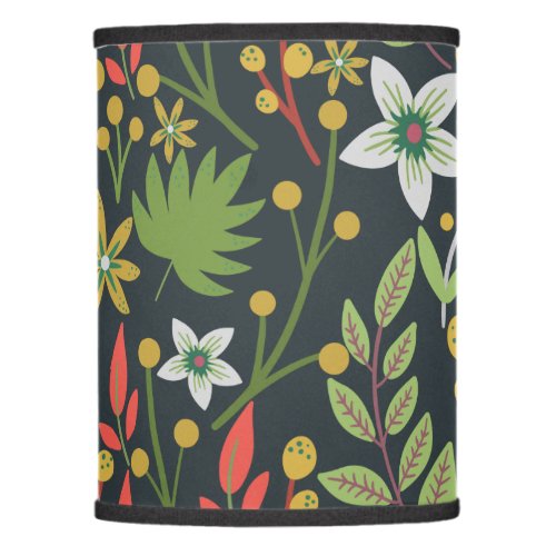 Colorful floral seamless pattern flowers and leave lamp shade