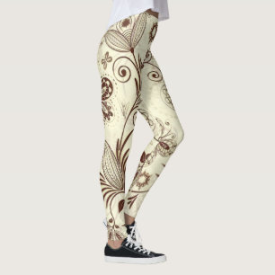 Colorful Floral Seamless Pattern Leggings