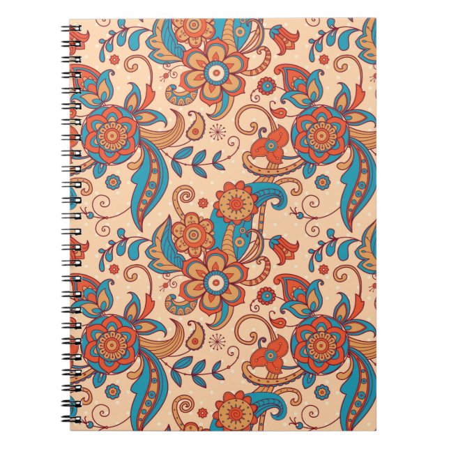 Colorful floral seamless pattern notebook (Front)