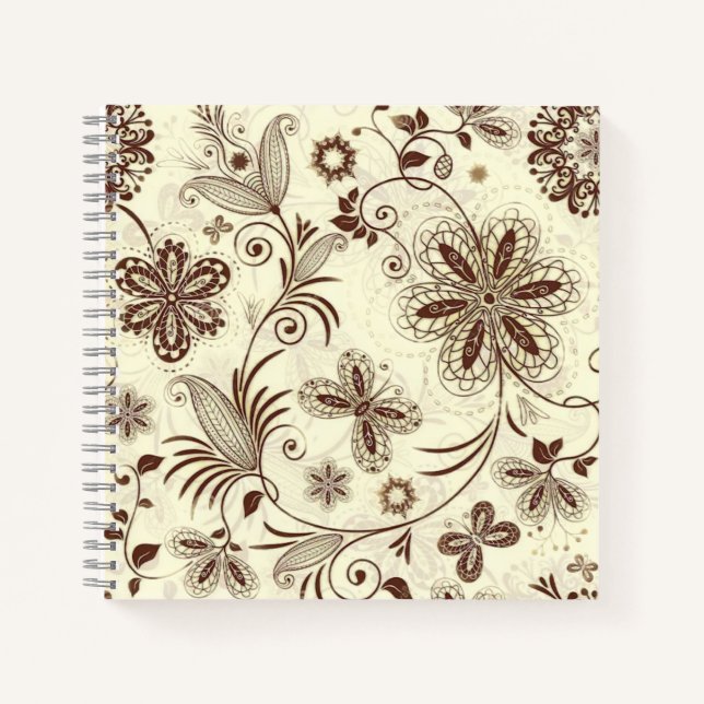 Colorful Floral Seamless Pattern Notebook (Front)