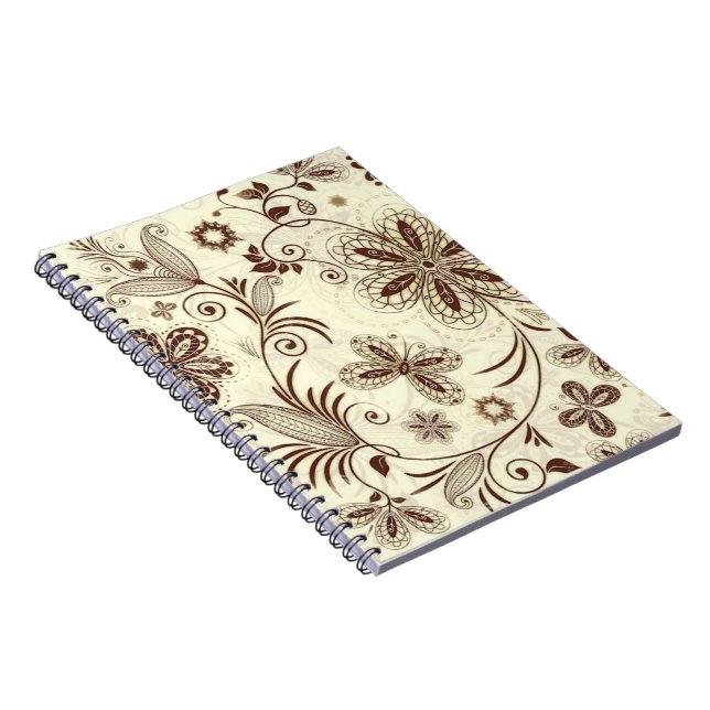 Colorful Floral Seamless Pattern Notebook (Right Side)