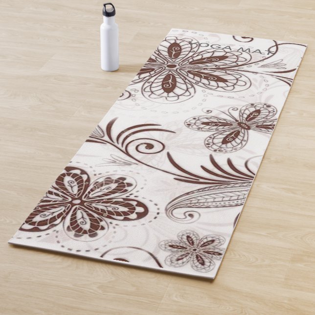 Colorful Floral Seamless Pattern Yoga Mat (In Situ)