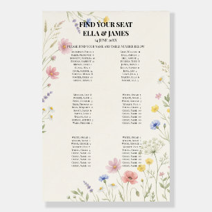 Colorful Floral Seating Chart Sign