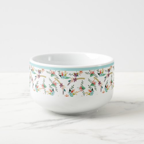 Colorful Floral Soup Mug