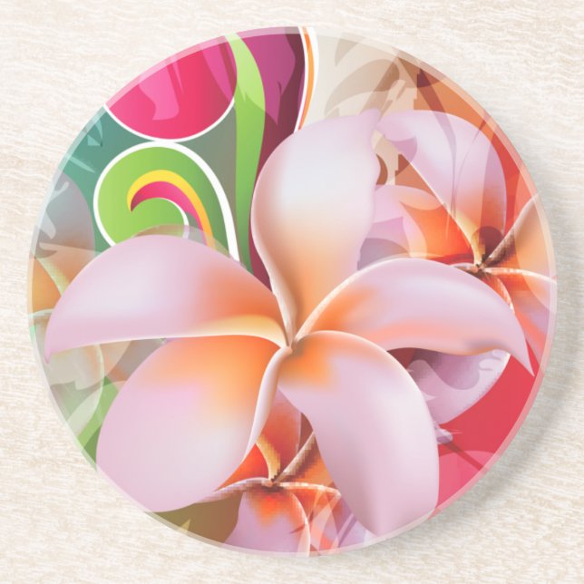 Colorful Floral Splash Coaster (Front)