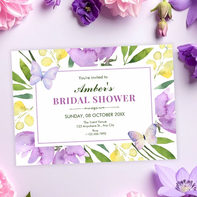 Colorful floral spring bridal shower invitation (Creator Uploaded)