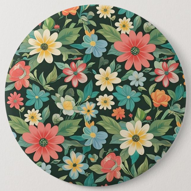 Colorful Floral/Spring  Button (Front)