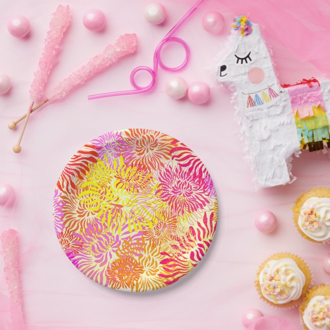 Colorful Floral Spring  Paper Plates (Party)