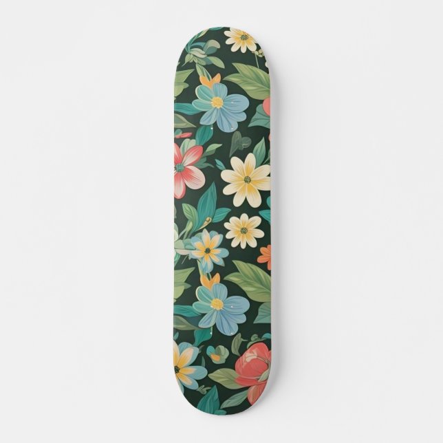 Colorful Floral/Spring  Skateboard (Front)