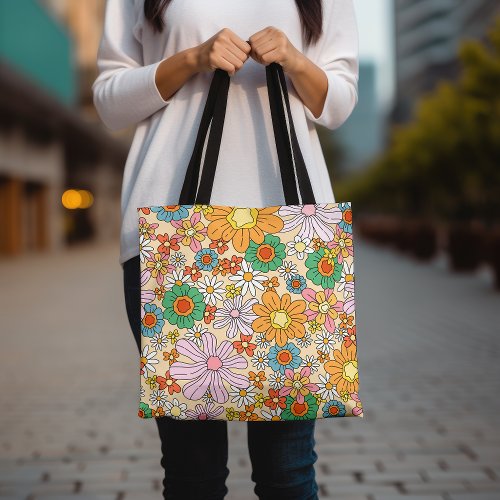 Colorful Floral Spring Summer Holiday Tote Bag