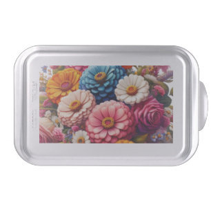 Colorful Floral/Spring Zinnia/Rose Cake Pan
