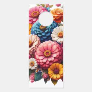 Colorful Floral/Spring Zinnia/Rose Door Hanger