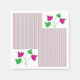 Colorful Floral Stripes Pattern Party