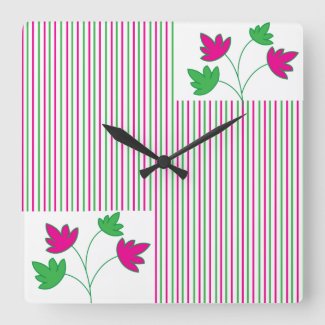 Colorful Floral Stripes Pattern 