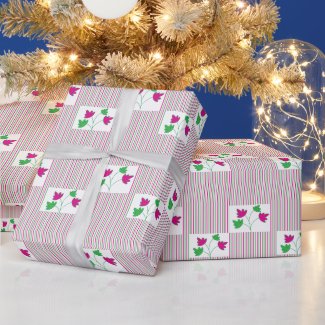 Colorful Floral Stripes Pattern