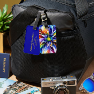 Colorful Floral Stylish Modern Travel Luggage Tag