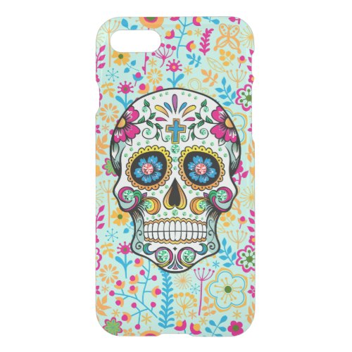 Colorful Floral Sugar Skull  Flowers iPhone SE87 Case