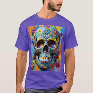 Colorful Floral Sugar Skull Shirt