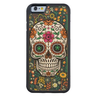 Colorful Floral Sugar Skull Carved® Maple iPhone 6 Bumper Case