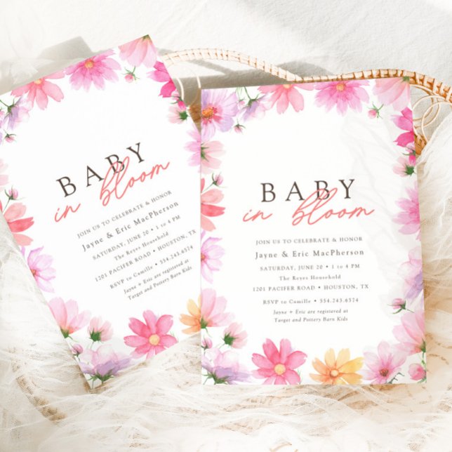 Colorful Floral Summer Baby in Bloom Wildflower Invitation (Creator Uploaded)