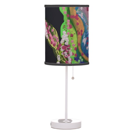 Colorful Floral Table Lamp (Left)