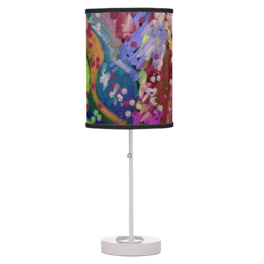 Colorful Floral Table Lamp (Front)