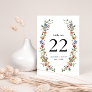 Colorful Floral Table Number