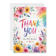 Colorful Floral Thank You Card