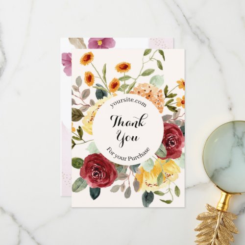 Colorful Floral Thank You Card