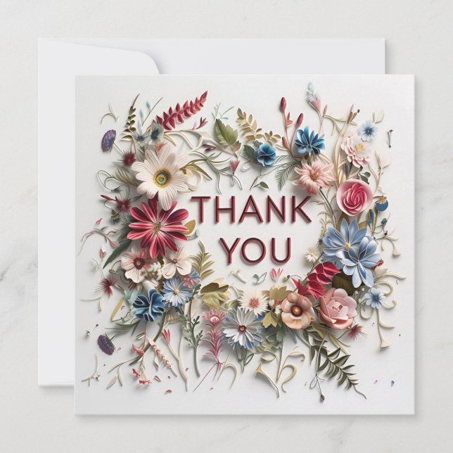Colorful floral  thank you card (Front)