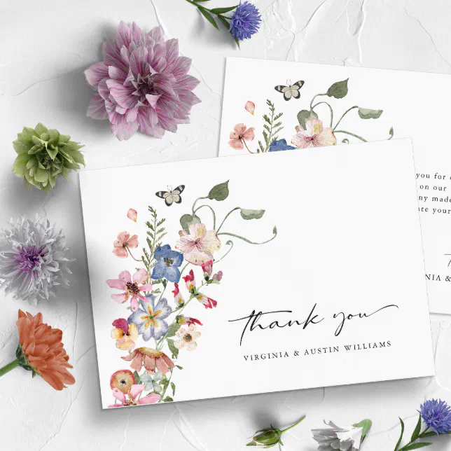 Colorful Floral Thank You Card 